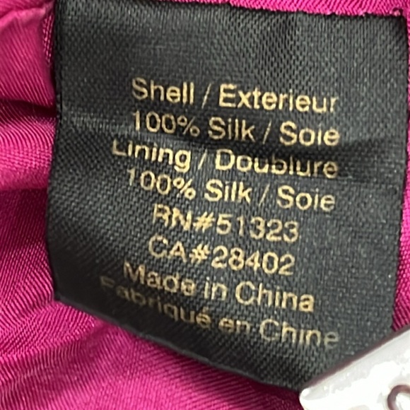 Cynthia Steffe Carey Silk Chiffon Fuchsia Printed Ruffle Lined Dress size 10 - Picture 13 of 15